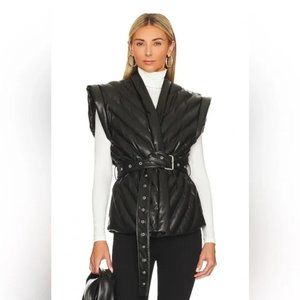 Blank NYC Anthropologie faux leather puffer vest